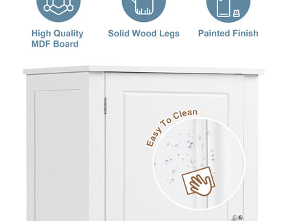 Tall Freestanding Bathroom Storage Cabinet With 2 Drawers And Adjustable Shelf