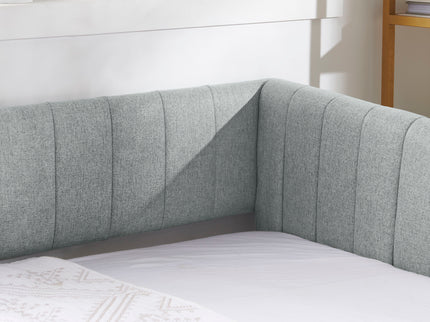 Upholstered Daybed With Trundle With Vertical Stripes
