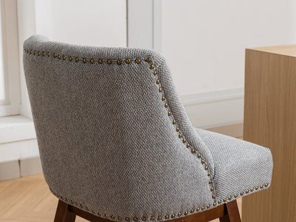 Counter Height Swivel Barstools, 26'' H Seat Height Upholstered Bar Stools (Set of 2), Fabric