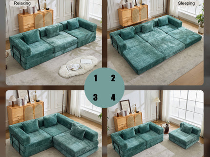 Convertible Floor Sofa Bed, Boneless Modular Sectional Sofa For Living Room