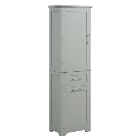 Tall Freestanding Bathroom Storage Cabinet With Adjustable Shelf And 2 Drawers