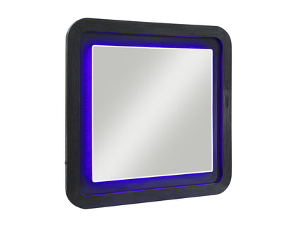 Beverly - Large Scale Wall Mirror For Dresser, Rounded Edges - Black White