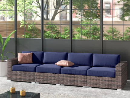 Luxurious Wicker Patio Sectional With Weather Resistant Sunbrella Cushions