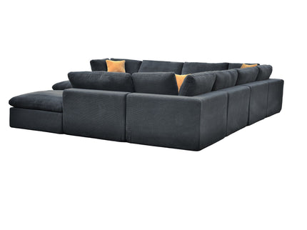 Custom Configuration Modular Sectional With Toss Pillows