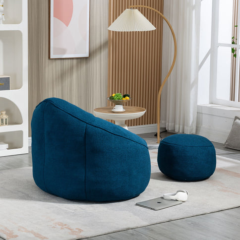 Bedding Bean Bag Sofa Chair High Pressure Foam With Footrest