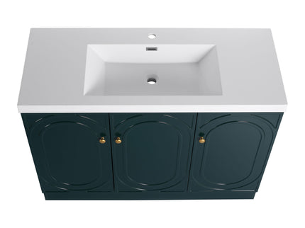 Contemporary Freestanding Bathroom Vanity With Resin Sink & Soft-Close Cabinet Doors