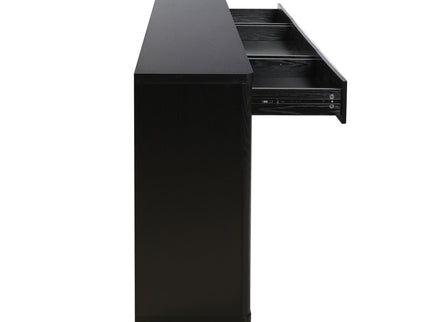 Fluted Console Table With 3 Drawers, Long Sofa Table Behind Couch For Living Room - Black