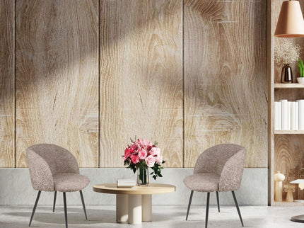 Adjust Legs Upholstered Teddy Faux Fur Dining Armrest Chair (Set of 2)