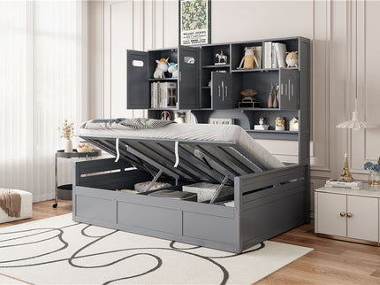Daybed With All-In-One Cabinet And Shelf