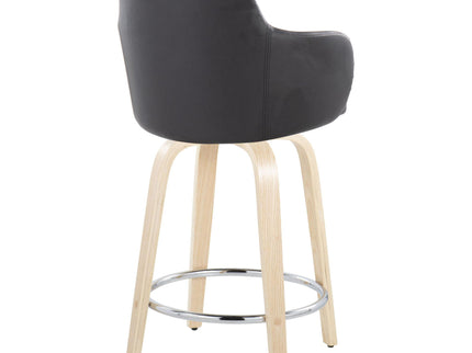 Boyne - Contemporary Fixed Height Counter Stool & Swivel With Round Footrest (Set of 2)