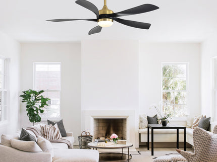52" Indoor Ceiling Fan With 3 Color Dimmable LED Light Blades, Reversible DC Motor, Remote Control