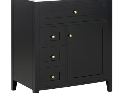 Bathroom Vanity With Sink, 3 Drawers And Adjustable Shelf, Freestanding Storage Unit