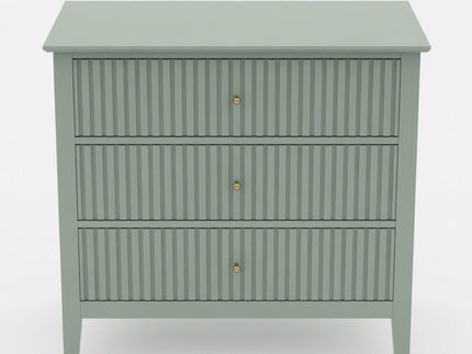 Fluted 3 Drawer Nightstand With Soft Close Slides