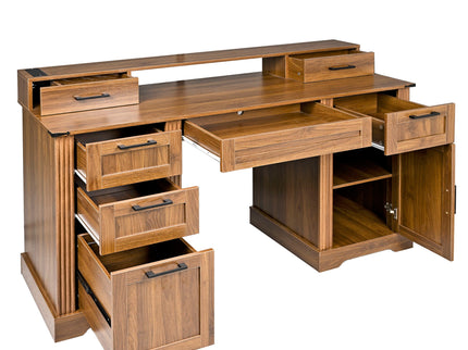 Office Desk With Charging Station & Storage Cabinet