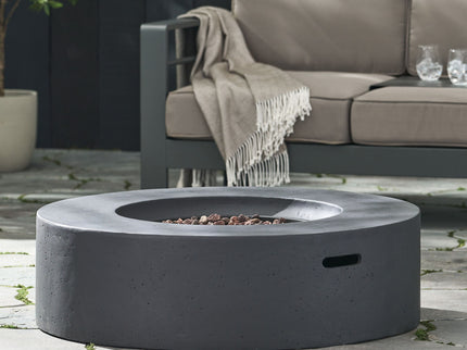 Modern Lightweight Concrete Outdoor Circular Fire Pit 50, 000 Btu