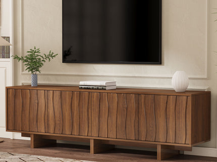 Retro Style TV Stand With Wavy Door