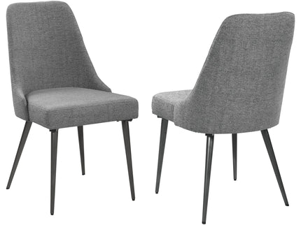 Side Chairs Upholstered With Tapered Legs (Set of 2) - Gray