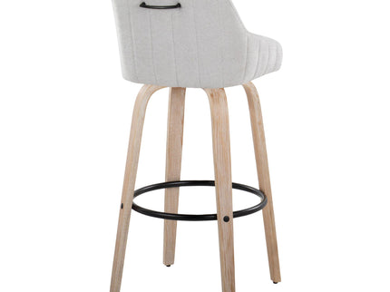 Hannah - Transitional Fixed Height Barstool With Swivel With Round Footrest (Set of 2)