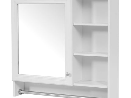 Wall Mount 2 In 1 Mirror Cabinet With Adjustable Shelf, Soft-Closing Hinges