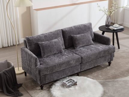 Mid Century Modern Fabric Loveseat Sofa, 2 Seat Upholstered Couch