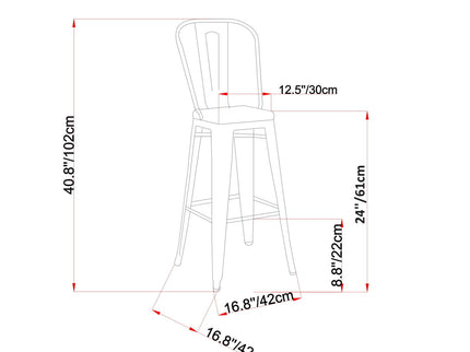 Fletcher - Handcrafted Metal Stool (Set of 2)