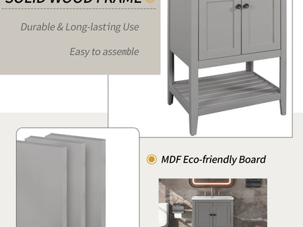 Modern Bathroom Vanity With Sink And Open Shelf