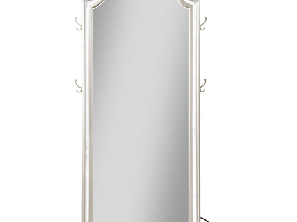 Colwood - Full Floor Mirror With LED Lighting And Storage Hooks - Silver