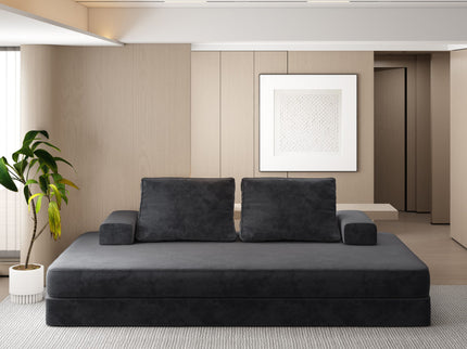 Multifunctional Convertible Sofa Bed With 2 Tumbler Backrests And 2 Pillows, Deep Seat Couch