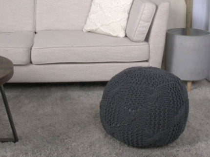 Bordeaux - Knitted Round Pouf