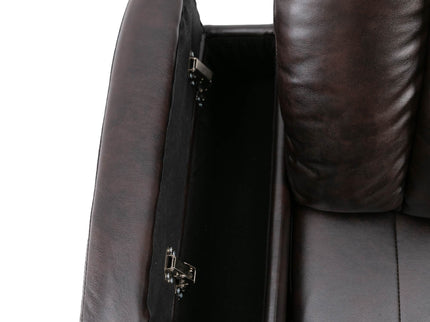 Power Recliner With Storage Arms, Cupholders, Swivel Tray Table And Cell Phone Stand - Brown