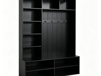 Farmhouse Hall Tree & Bench And Shoe Storage