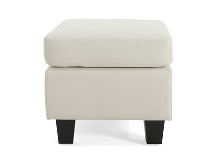 Springfield - Ottoman Contemporary Design Fabric Birch Wood Legs - Beige