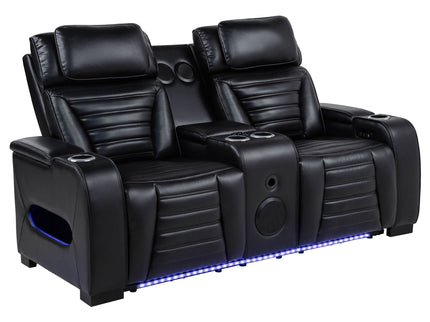 Isadora - Power Reclining Loveseat With Dual USB Charging And Built In Bluetooth Speaker - Black