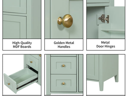 Modern Bathroom Vanity With Sink, 3 Drawers And Adjustable Shelf
