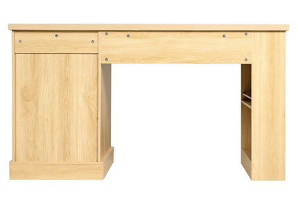 Modern Fluted Office Desk With Storage Cabinet
