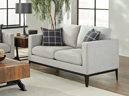 Saba - Cushion Back Loveseat With Pillow Top Arms - Light Gray