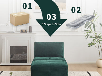 Single Chaise Longue With Movable Ottoman For Living Room
