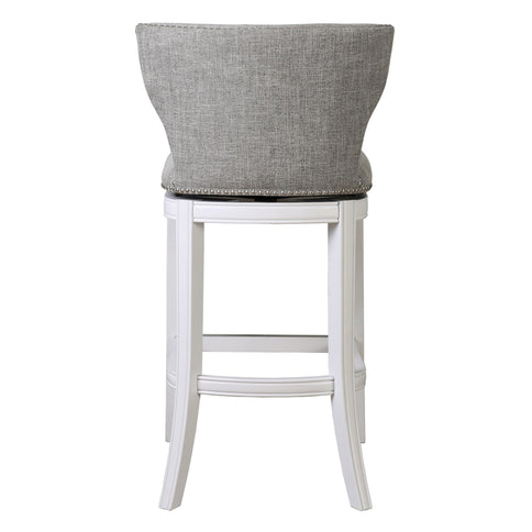 Upholstered Swivel Stool With Back