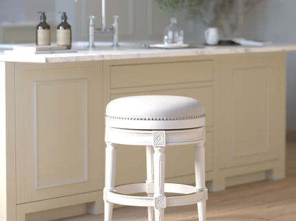 Rustic Elegance Backless Swivel Stool