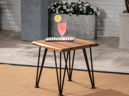 Zion - Outdoor Industrial Iron And Coffee Table - Teak