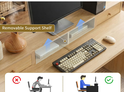 Fluted L-Shaped Desk With Charging Station & Storage Cabinet