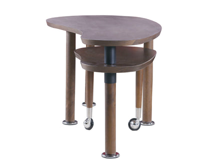 Rotatable Coffee Table With Solid Legs, 360 Degree Swivel, Waterproof - Walnut
