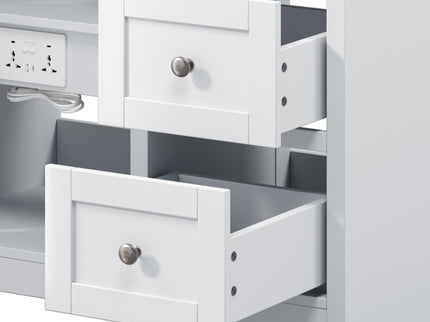 Double Sink Bathroom Vanity With Countertop, 2 Ceramic Sinks, 6 Drawers, Soft Close Design