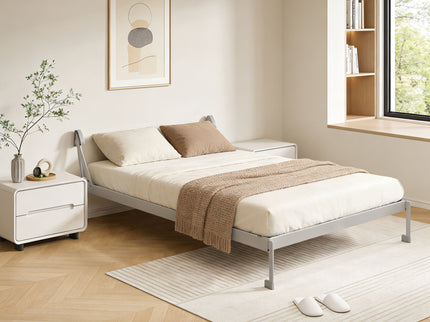 Queen Size Vertical Murphy Wall Cabinet Folding Bed With Automatic Legs - Gray