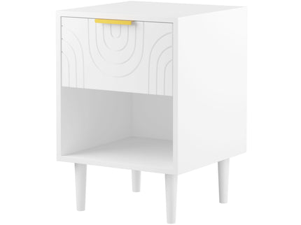 Nightstand With 1 Drawer And Open Shelf - White