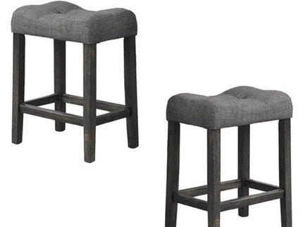 Transitional Counter Dining Set With 4 Tufted Stools
