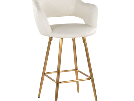 Margarite - Contemporary Fixed Height Counter Stool With Footrest (Set of 2) With Square