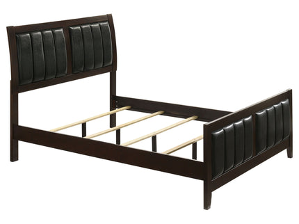 Full Panel Bed With Tufted Headboard Frame - Brown