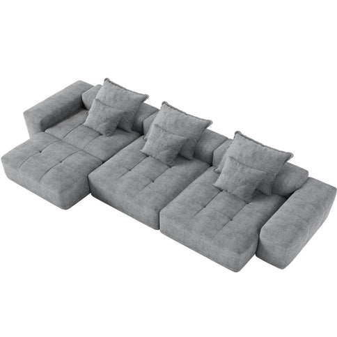 Modern Oversized, Modular Sectional Sofa With Pillows