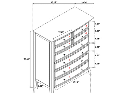 Talia - 8 Drawer Chest - White